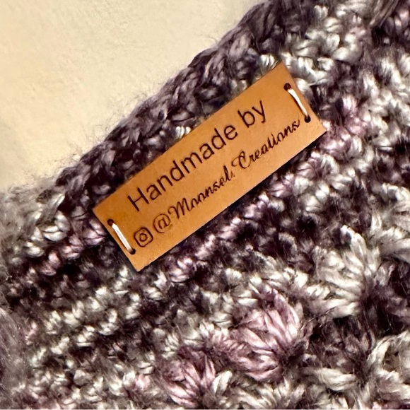 Handcrafted Purple and Gray Crochet Shoulder Bag - Picture 4 of 6